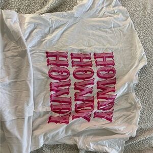 Women's White and Pink Graphic Tee